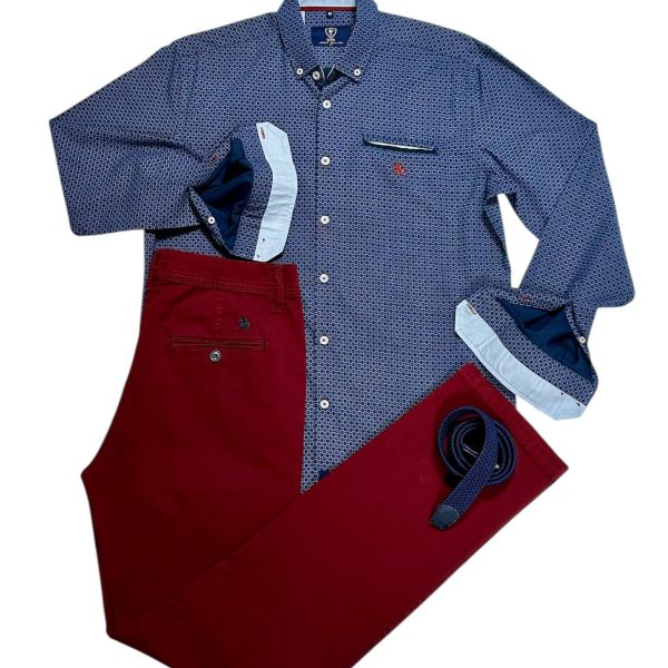 Camisa Estepona pantalón granate