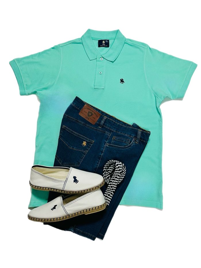 Polo agua Bermuda vaquera Esparteña blanca