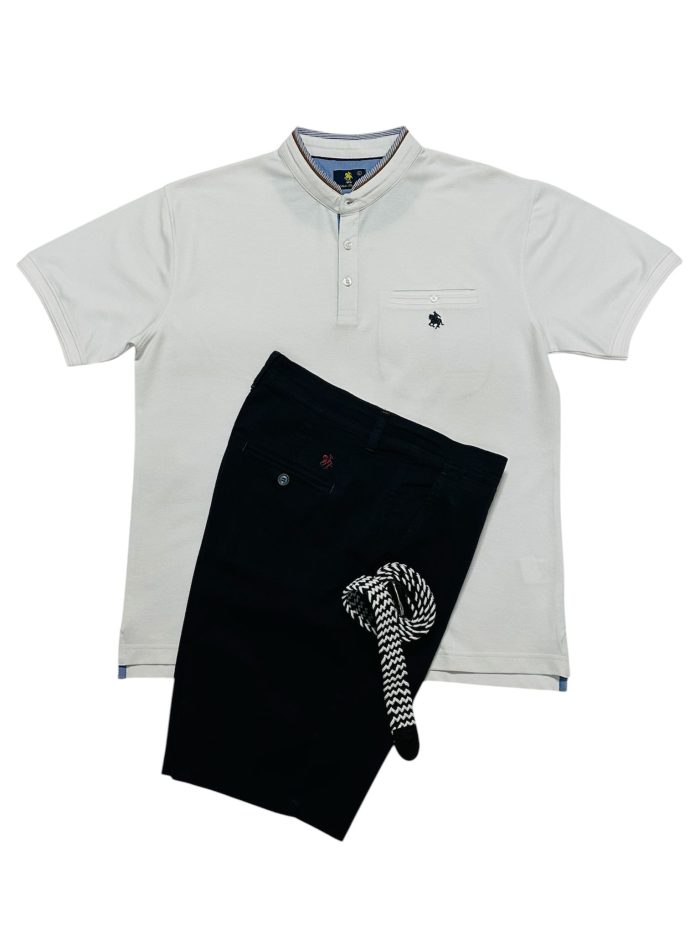 Polo Maho Blanco, Bermuda Marino