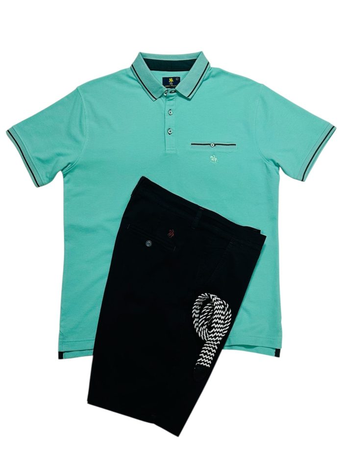 Polo fantasía, panal agua Bermuda Marino