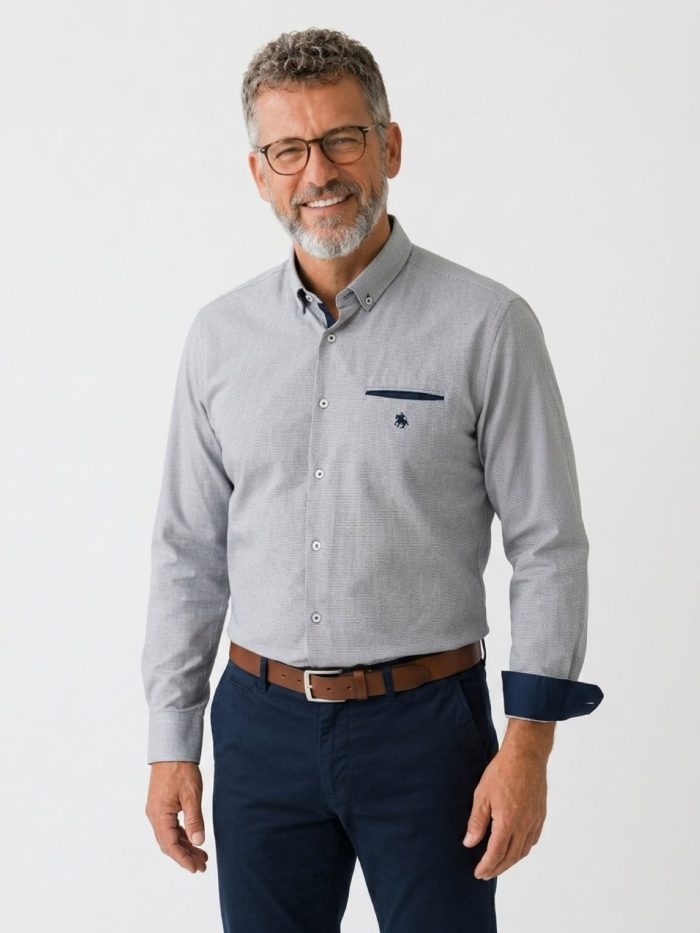 Camisa relieve gris