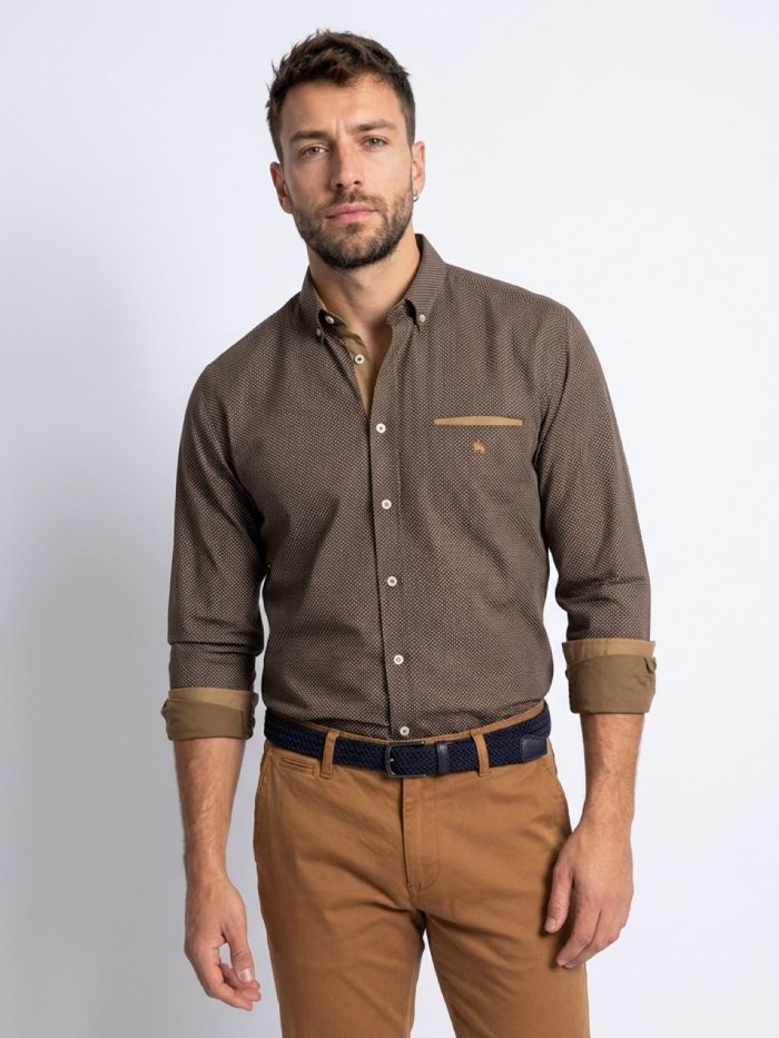 Camisa micro punto camel