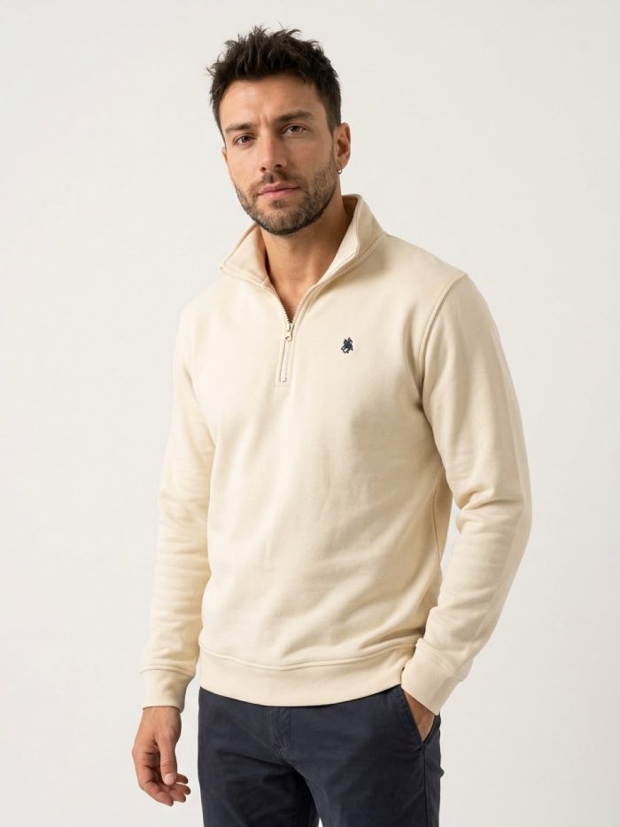 Rebeca media cremallera beige
